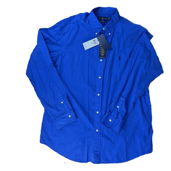 Polo Ralph Lauren Other - Ralph Lauren Classic Fit Blue Poplin Button Down Shirt Men XL NWT